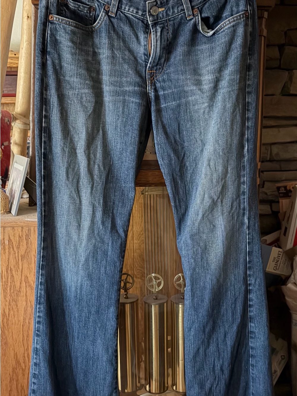 Lucky Brand Women's Blue Bootcut Jeans with Subtle Fade